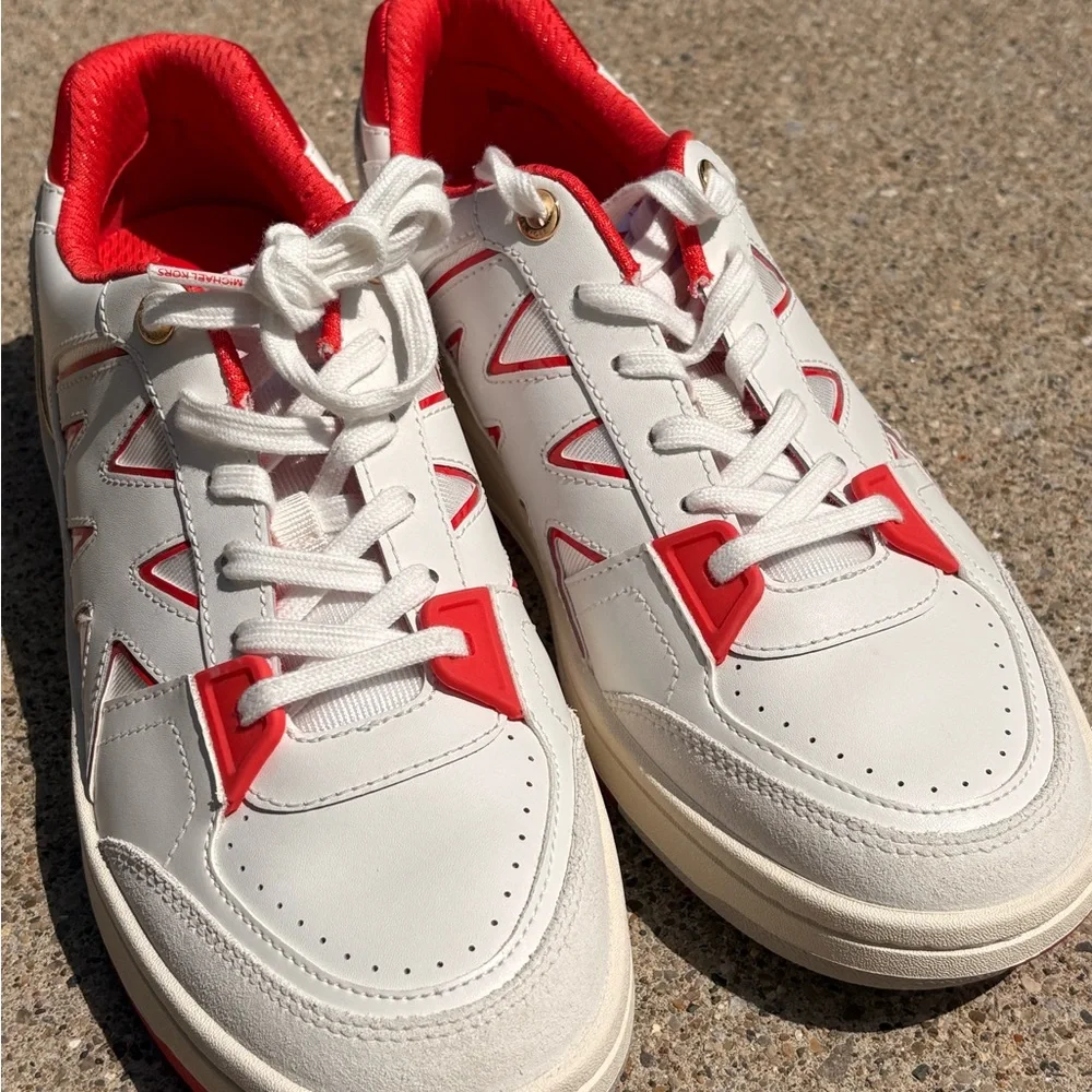 Michael Kors Red and White Athletic Shoes - Picture 3 of 11